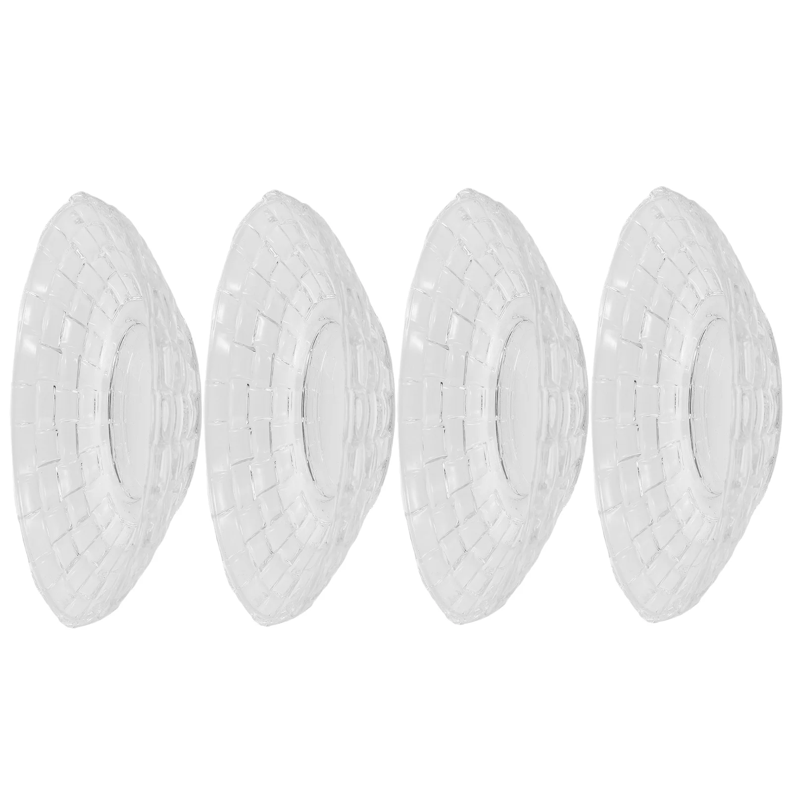 

4Pcs Glass Snack Plate Transparent Food Serving Dishes for Ktv Bar Multi-Use Snack Appetizers Fruits Glass Fruit Plate