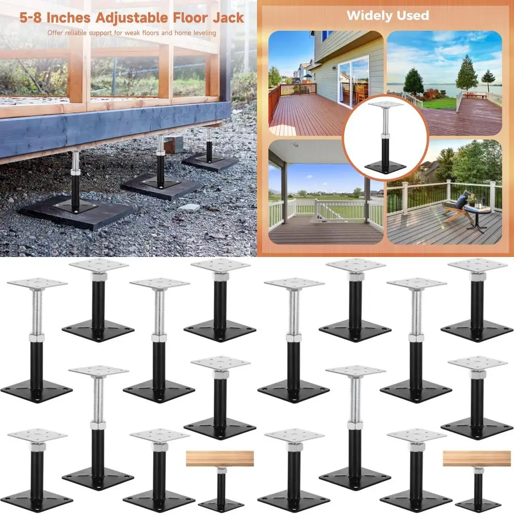 

Adjustable Floor Jacks, Heavy-Duty Metal Post Support, 5-8 Inch Mini Screw Jacks for Deck and Foundation Leveling