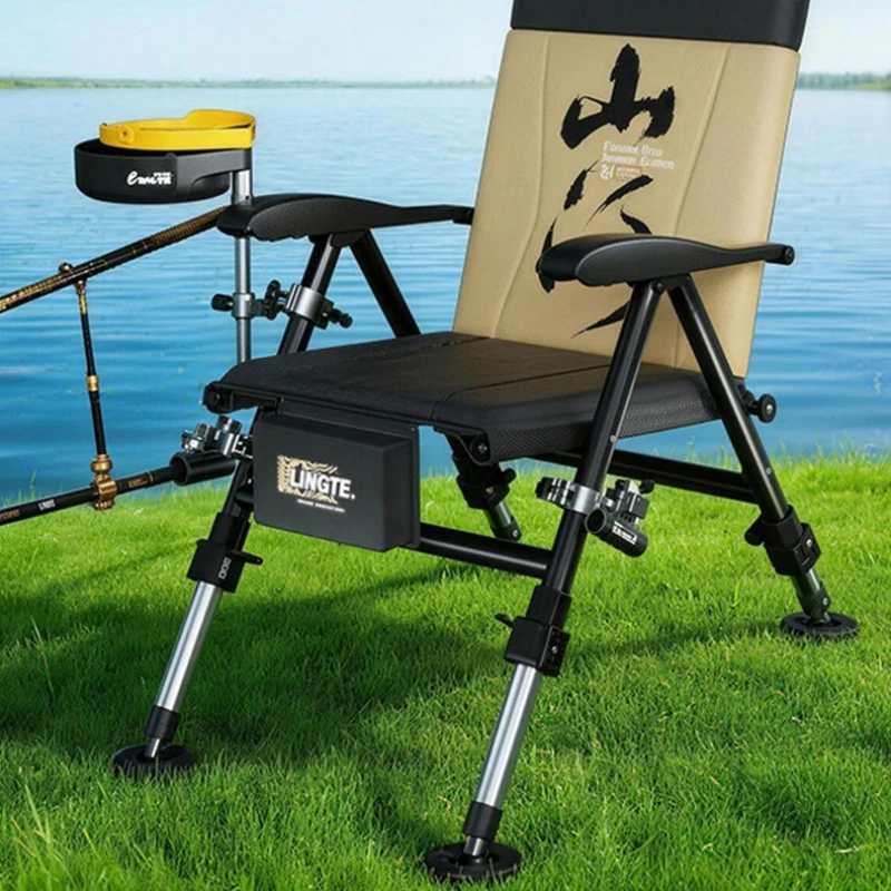 

All-Terrain European Fishing Chair, Heavy-Duty Ergonomic Reclining Outdoor Seat, Adjustable Lift Up & Foldable for Camping