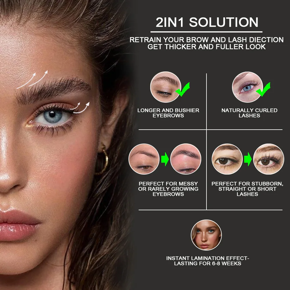 1 conjunto de kit de permanente e modelagem de cílios semipermanentes, adequado para salão e uso doméstico, uso conveniente/repetificado/amigável para novidades