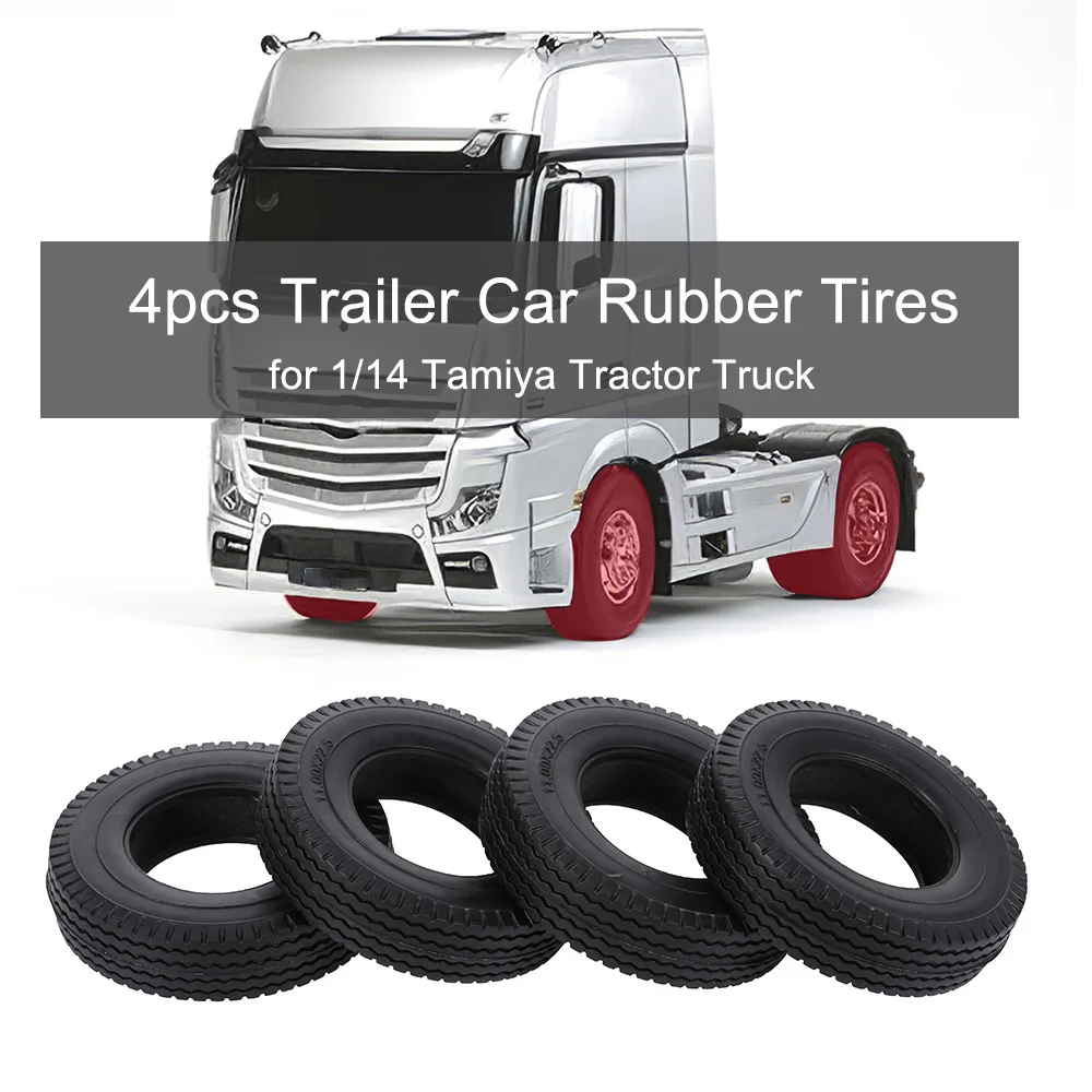 

4pcs Tires High Quality Rubber Trailer Car Tires 85mm Diameter 20mm Width for 1/14 Tamiya Tractor Truck RC Climber Trailer