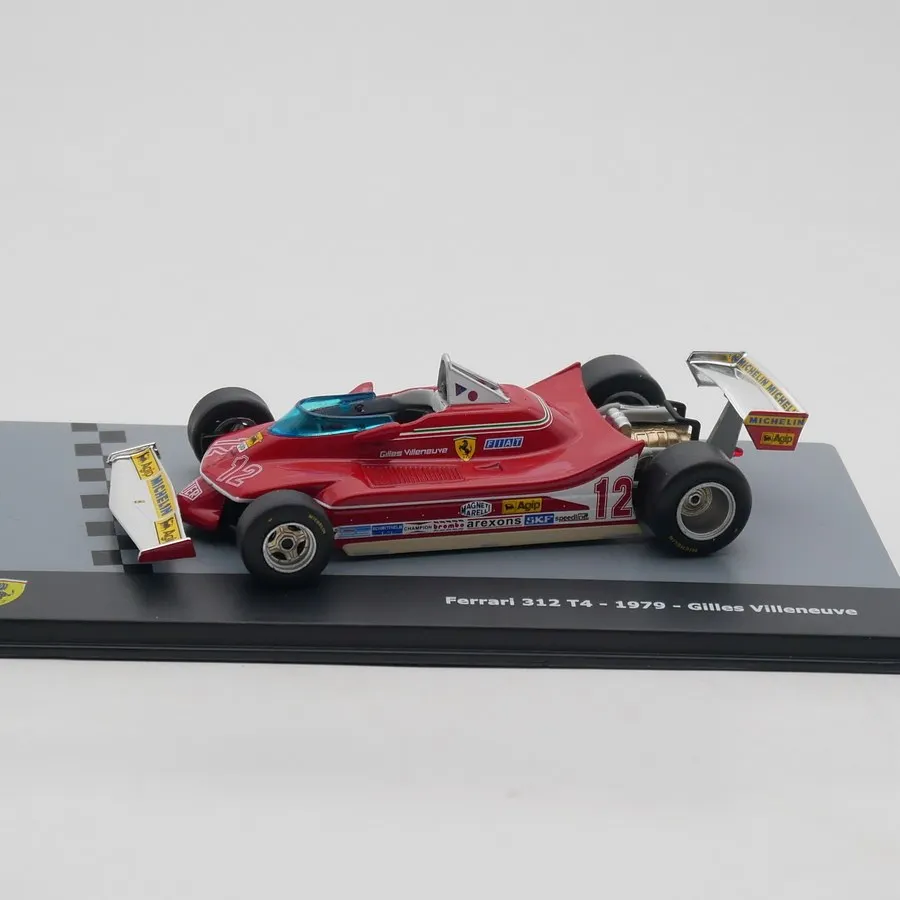 Diecast Ixo 1:43 Scale 312 T4 Gilles Villeneuve 1979 Racing Alloy Car Model view 2