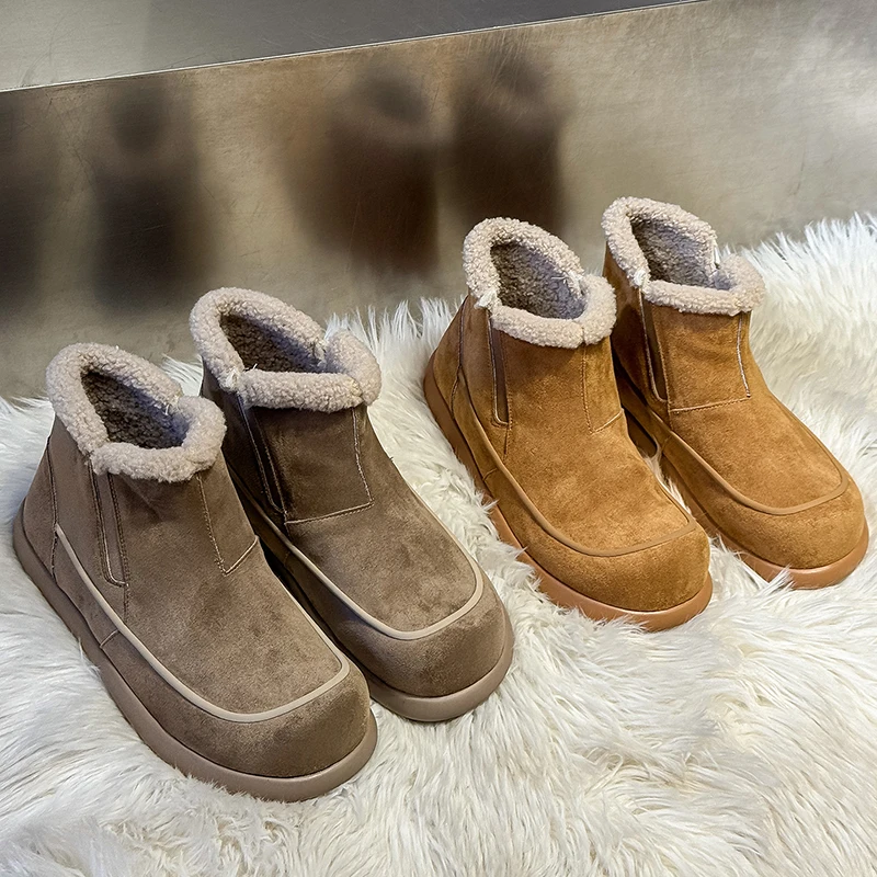 

Winter Men Fashionable Ankle Boots Men Casual Comfortable Anti-slip Versatile Cold-proof Warm Brand Boots Couple Boots Men