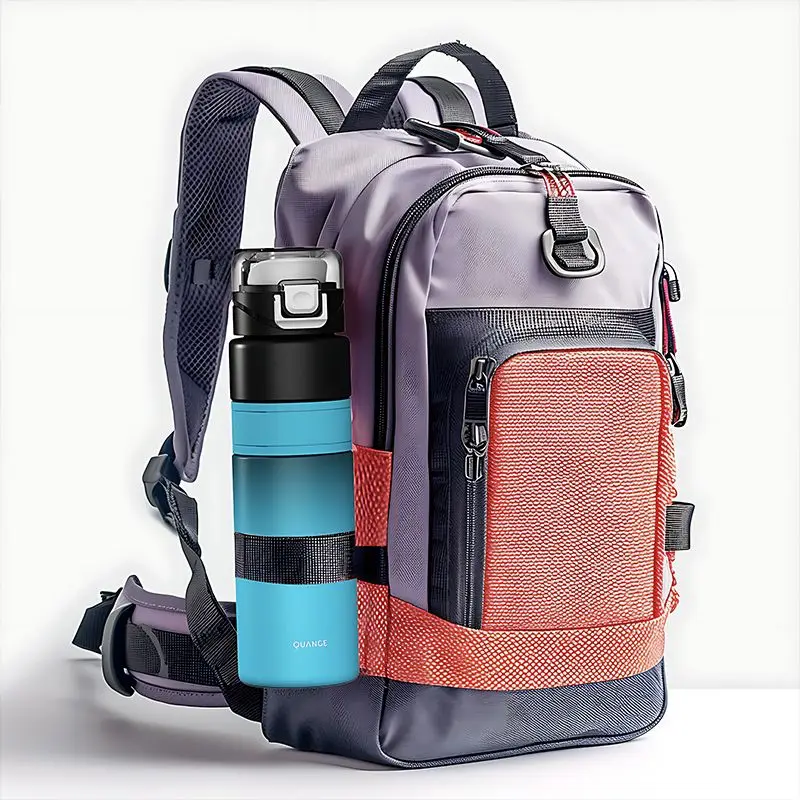 Youpin كوب رياضي بلاستيكي مضاد للإسقاط ، سعة كبيرة ، كوب شاي محمول ، فلتر شاي مدمج ، غطاء زنبرك بنقرة واحدة ، Quange