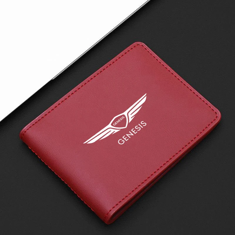 Car Leather Driver Holder License ID Card Bag For Genesis Essentia G70 GV80 G90 GV90 GV60 X G80 GV70 Auto Interior Accessories