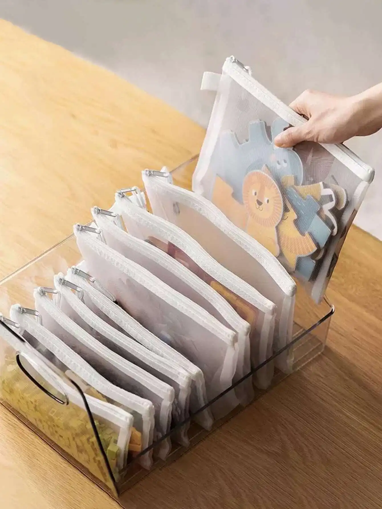 Transparent Mesh Zipper File Bag A4/A5/A6 Nylon Information Document Bag Puzzle Toys Sorting Bag Pencil Pouch Folder  Bag Office