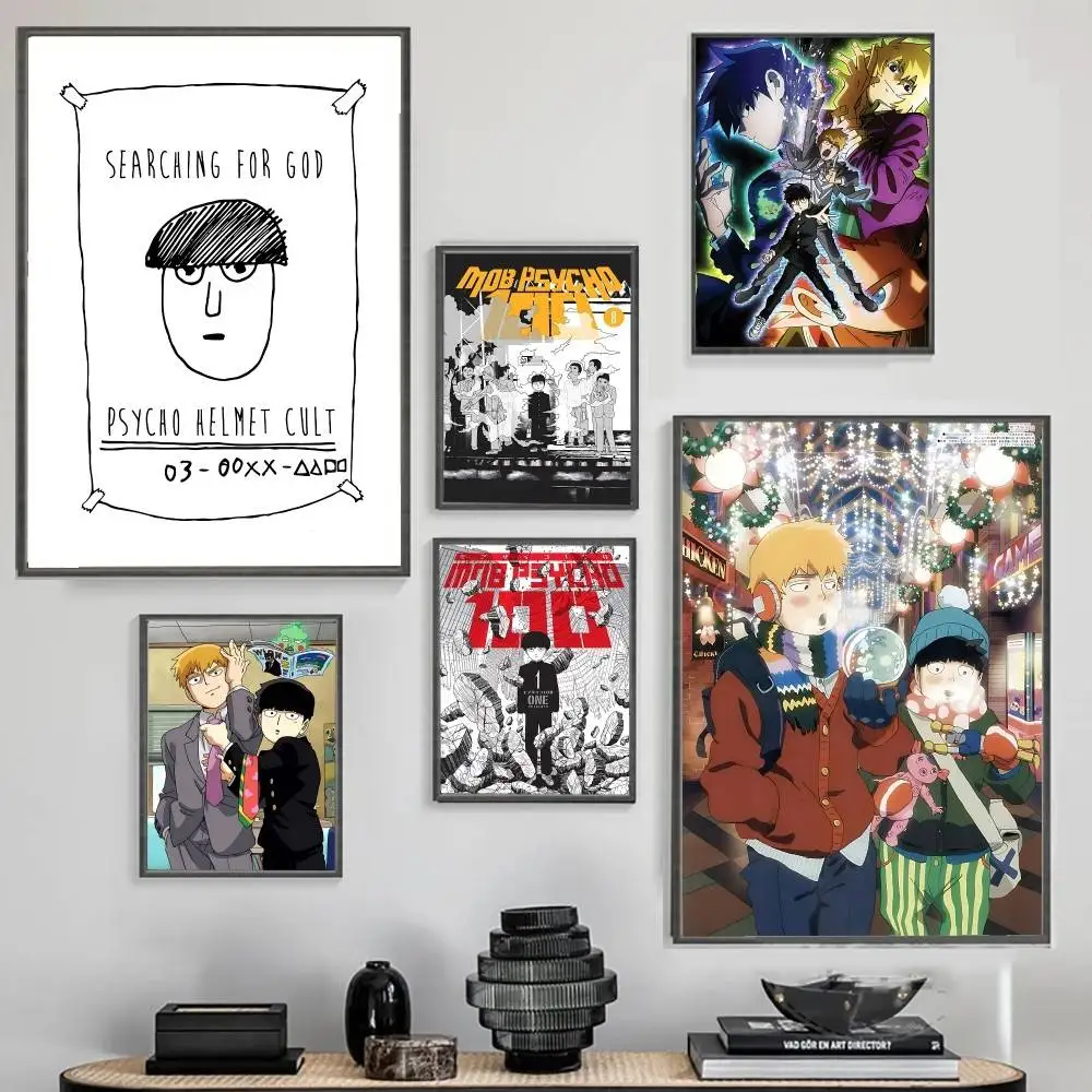 

Cool M-Mob Psycho 100 Poster No Framed Poster Kraft Club Bar Paper Vintage Poster Wall Art Painting Bedroom Study Stickers