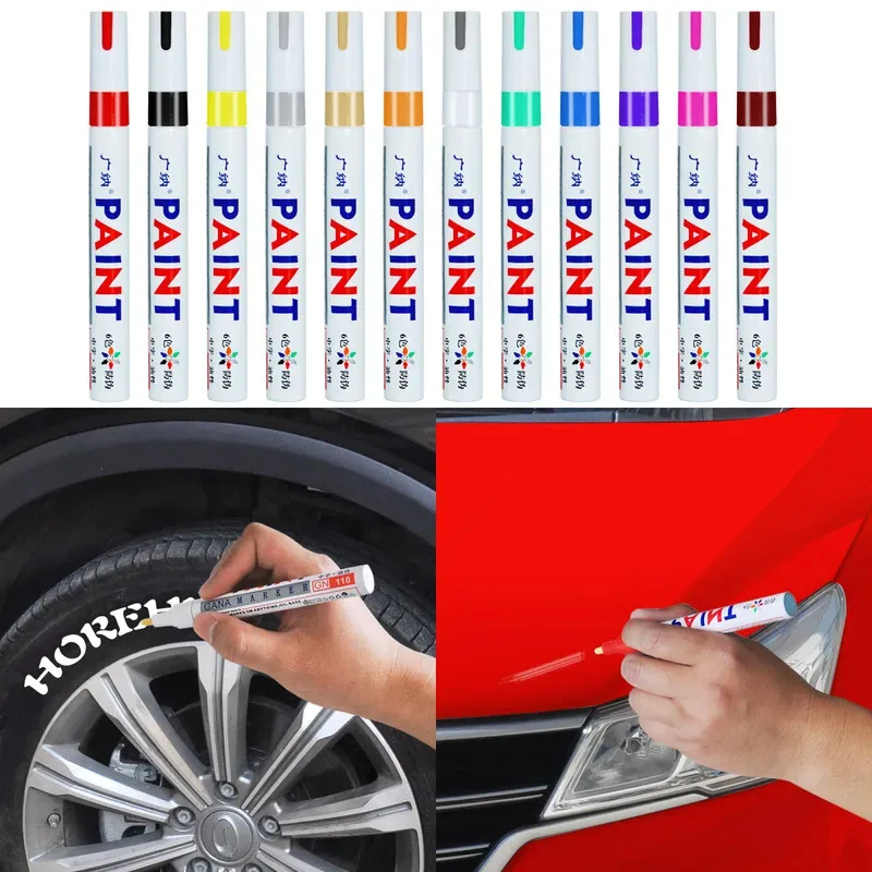 1/12Pcs Paint Pen Paint Markers Waterproof Car Tyre Oil-Based Paint Pen Set Quick Dry And Permanent