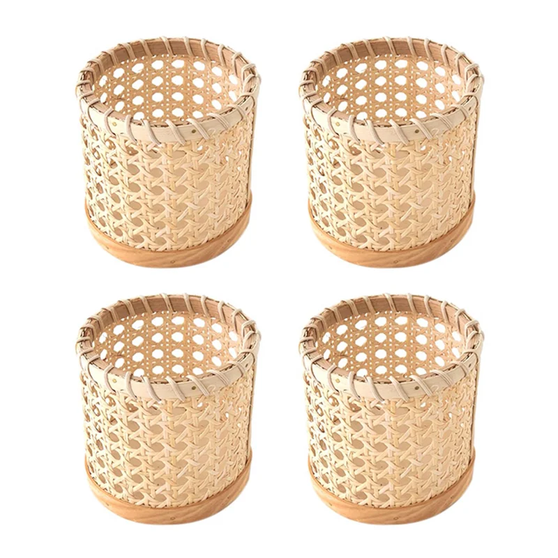 ABAH-4X Rattan Chopsticks Storage Handmade Spoon Organizer Holder Pen Pencils Organization Vase Support Kitchen Table Decor