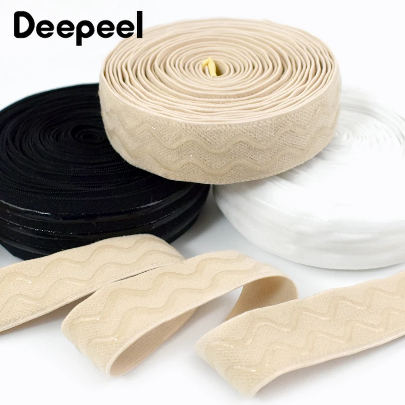 

2/5/10Meters Deepeel 25/30mm Silicone Elastic Band Rubber Bands for Underwear Strap Belt Non-slip Wave Sport Garment Ribbon