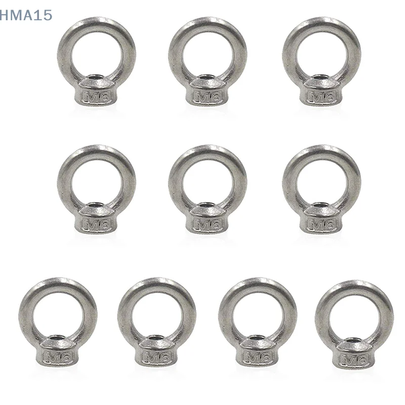 10PCS M6/M8/M10 Metric Ring Shape Lifting Eye Nut 304 Stainless Steel Lifting Eye Threaded Nut Fastener