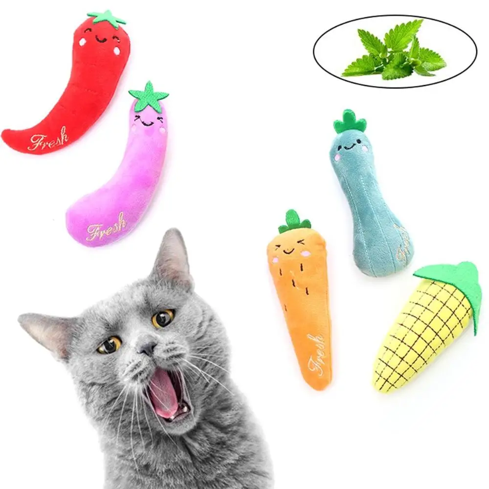 Kitten Chewing Funny Interactive Indoor Farm Theme Chew Toy Teeth Bite Toys Cat Mint Toys Catnip Pillows