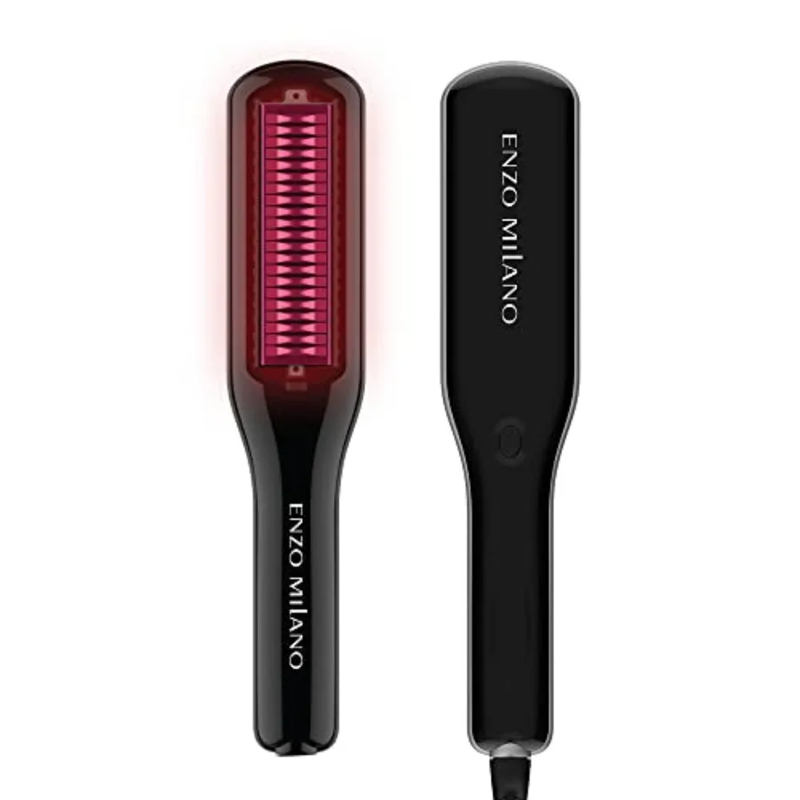 Enzo Mila - SX ENZOcool Professional 2-in-1 Hot Comb for Thick and Thin Hair Close-to-Root Heating Straightener and Curler for