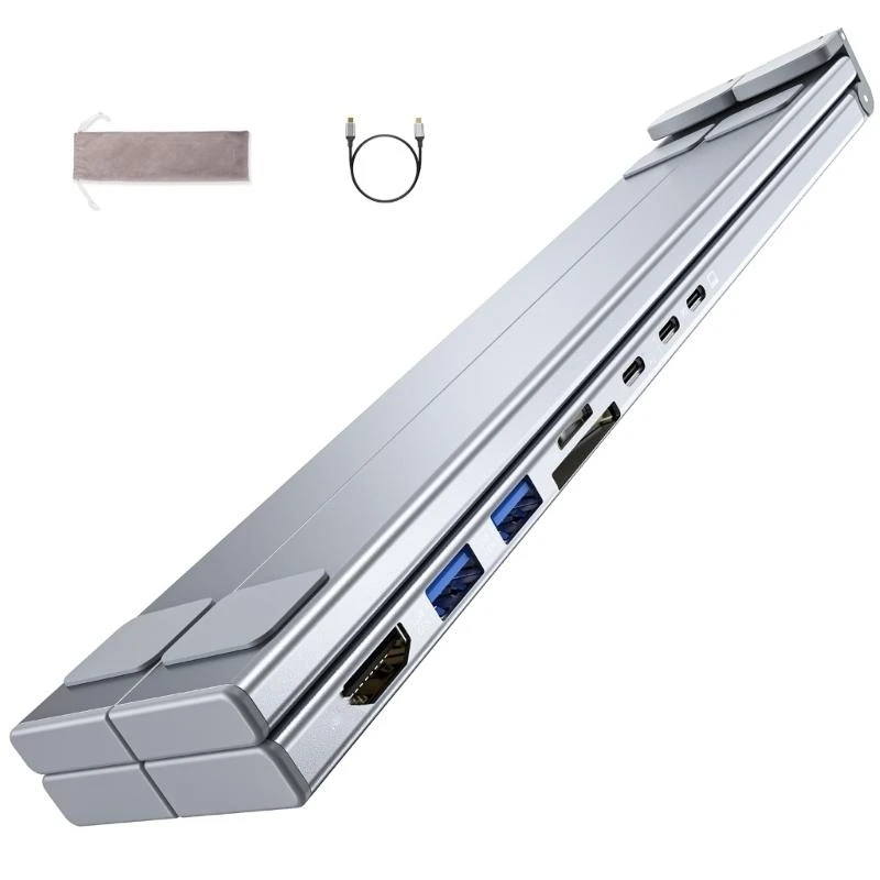 

Aluminum Alloy 8 in 1 Type C Hubs 4K USB3.0, Type C PD100W Charging SDTF Card for Laptops Desktops, Mobile Devices