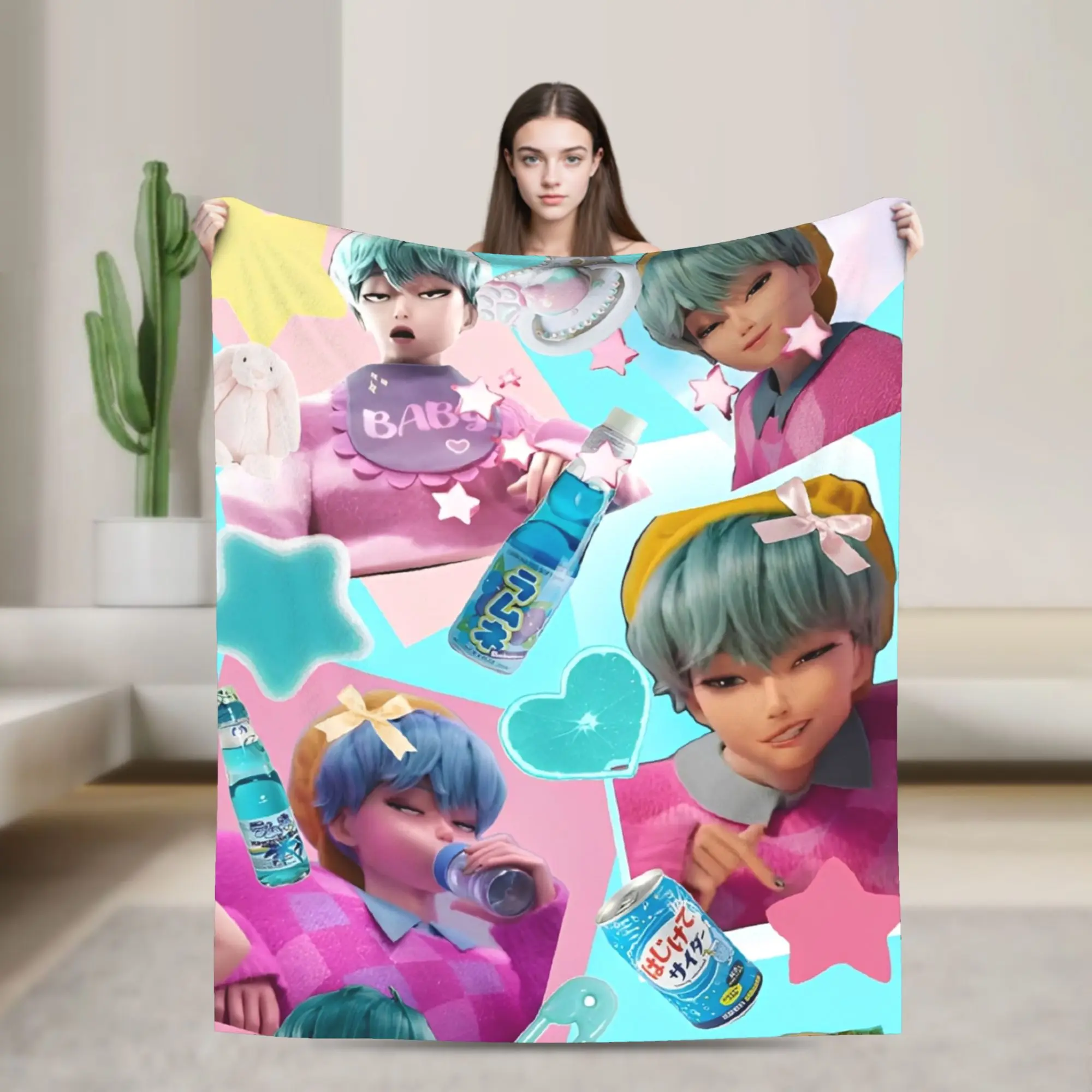 

Kpop Demon Hunters Throw Blanket for Couch Soft Fuzzy Plush Blanket 50x60 Inch Multi-size Bedspread for All Seasons