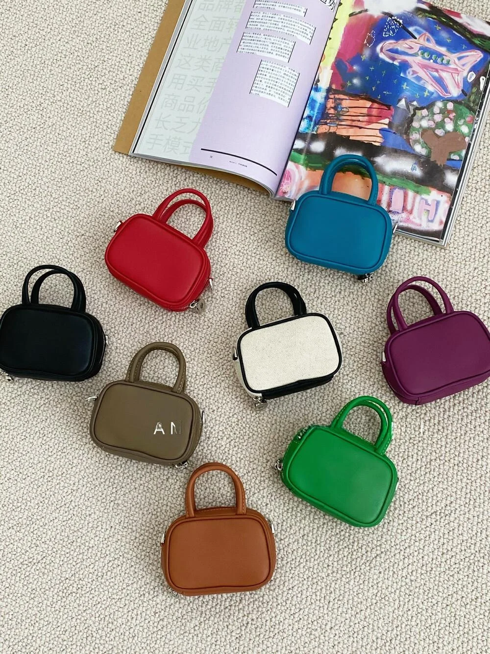 

Sli Boston Leather Tote Bag Retro Color Series Handbag Faionable Crossbody Bag Soft Cotton Zipper Closure