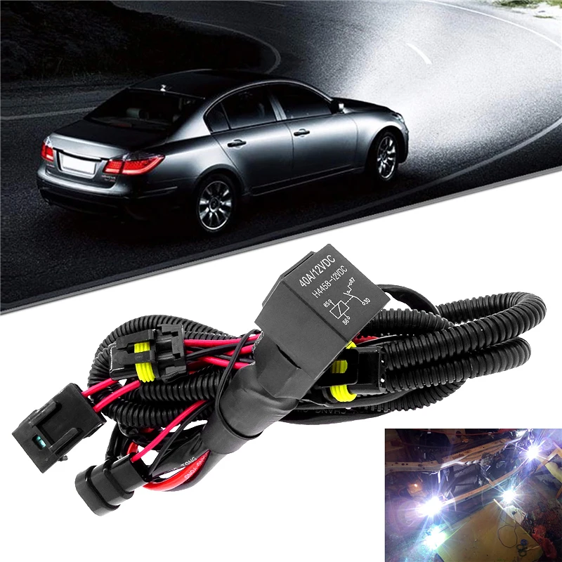 1 Pcs Xenon HID Wire Harenss Wire Light Controller Adapter Plugs Lamp HID Relay Harness Wiring For 9005 9006 H1 H13 H7 H8 H9 H11