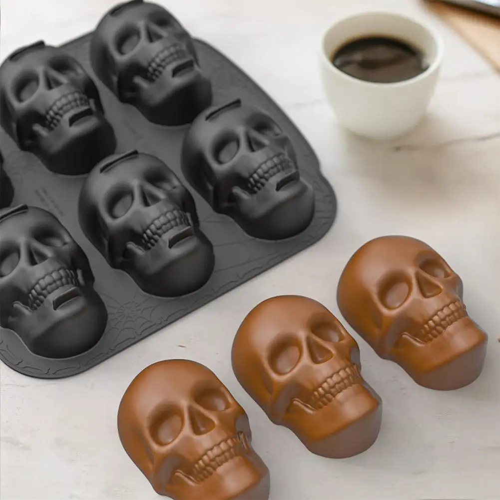 

Heat-resistant Cake Mold Versatile Silicone Baking Mold Spooky Silicone Skull Baking Mold Heat-resistant Food-grade for Festive