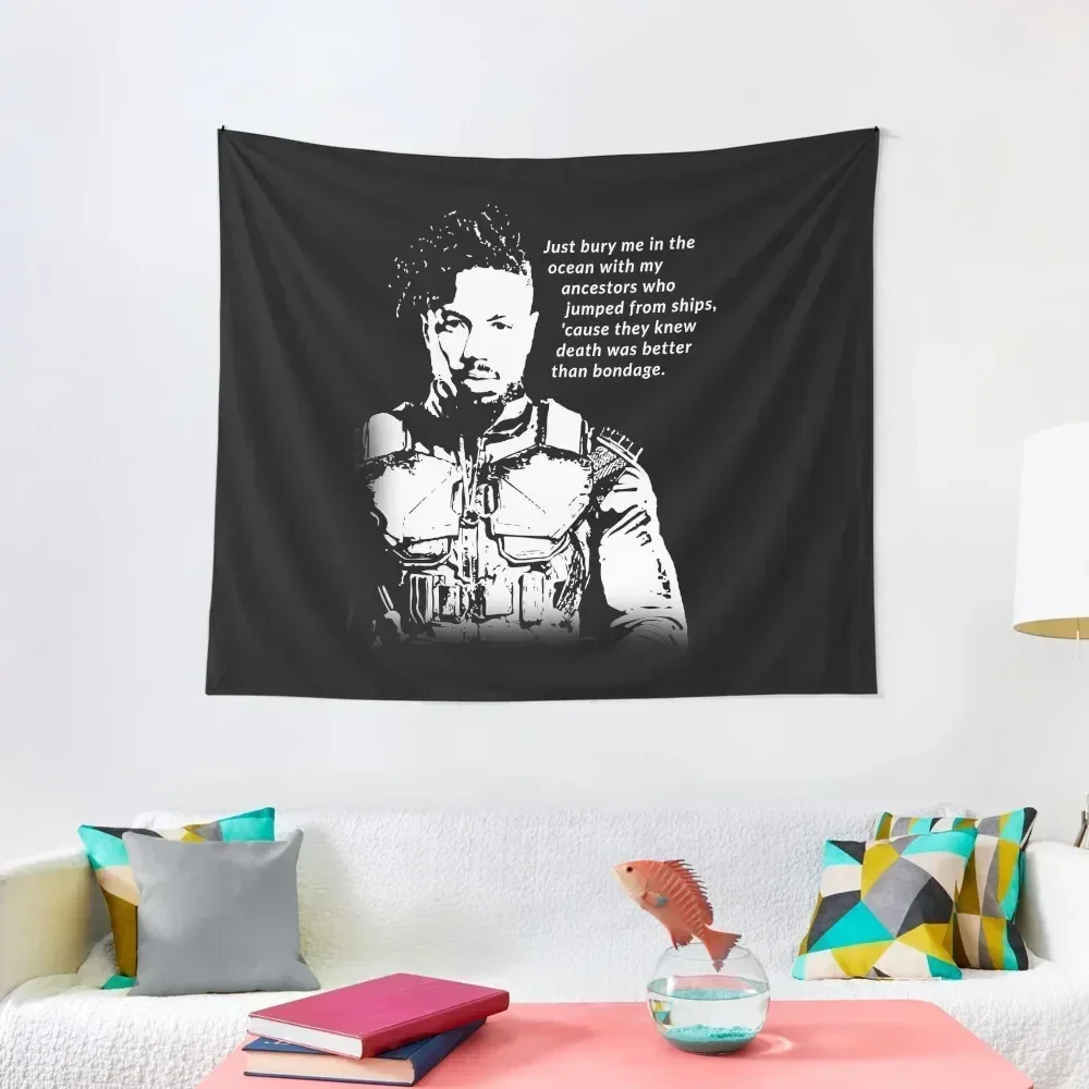 Erik Killmonger 'Bury Me' Memorable Famous Quote Tapestry Home Decorations Wall Deco Bedrooms Decorations Tapestry