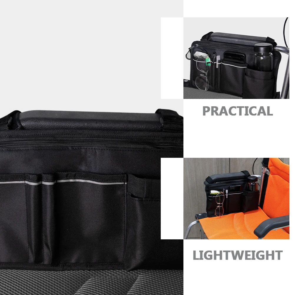 

Universal Wheelchair Side Bag Oxford Cloth Hanging Pouch Durable Lightweight Storage For Wheelchair Accessories With Straps