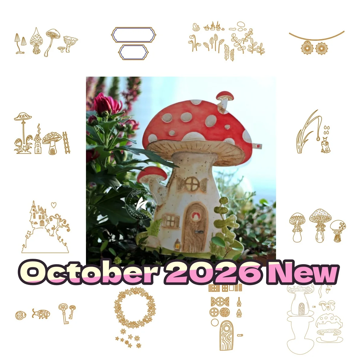 October 2026 New Mushroom Frog Flower Wreath Metal Cutting Dies For DIY Greeting Card Decorating Scrapbook Template Supplies