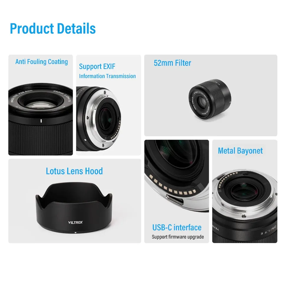 Viltrox AF 35 مللي متر F1.7 APS-C عدسات تركيز تلقائي فتحة كبيرة صورة Lanscape عدسة التصوير لسوني A7 III فوجي Z50 نيكون Z30 #2