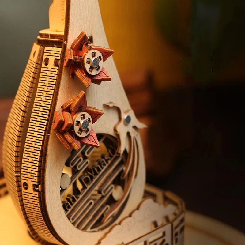 DIY 3D drewniane puzzle miniaturowe zestawy modeli zmontowane chińska lutnia instrument klasyczny puzzle dla przyjaciół prezenty urodzinowe