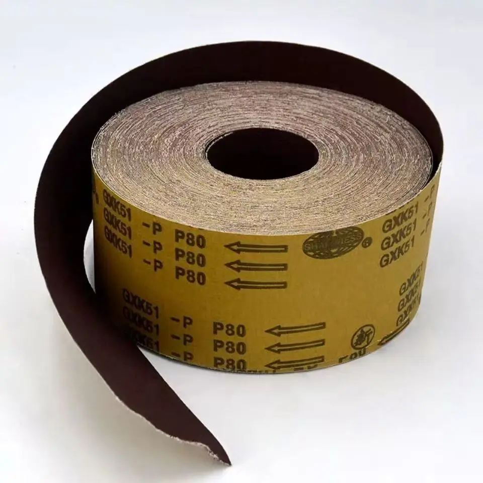 

25Meter 4 Inch 100mm Wide Sandpaper Roll 60-800 Grits Aluminium Oxide Abrasive Hard Cloth Backing Emery Cloth Roll