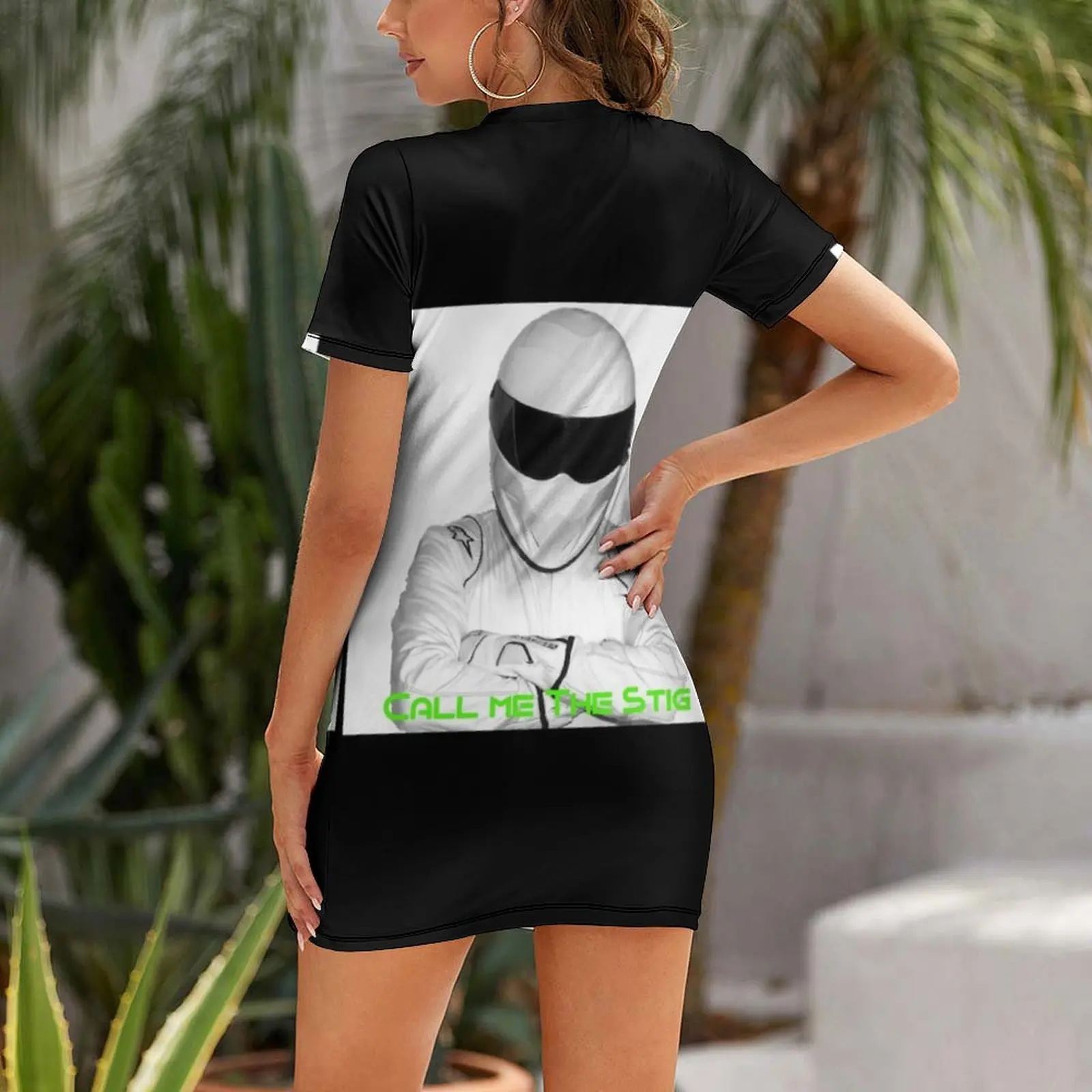 Call Me The Stig T-shirt classica Abito a maniche corte abito a maniche lunghe abito da sera elegante da donna lungo