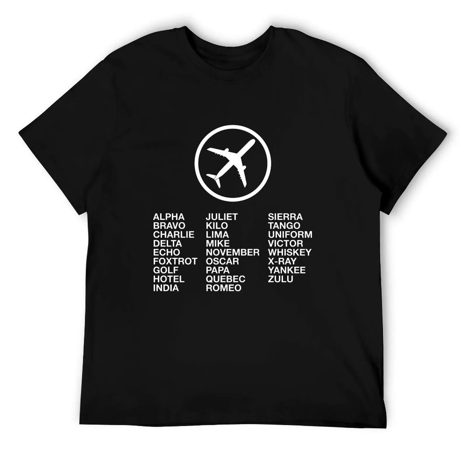 

Aviation Phonetic Alphabet T-Shirt t shirt man luxury cotton t shirts high quality T-Shirt