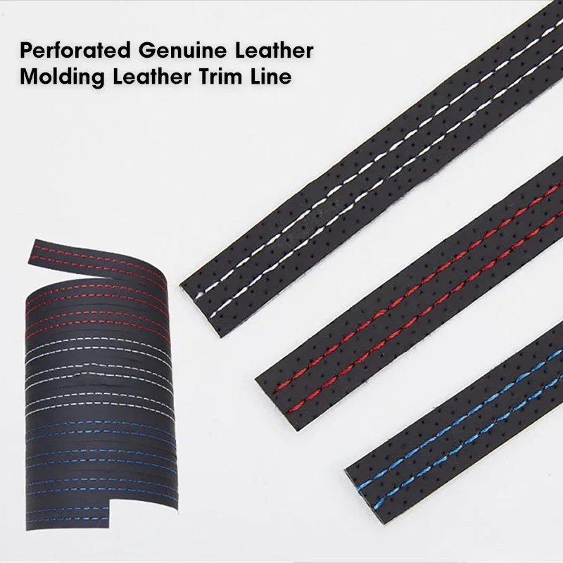 Perforated Cow Leather Molding Leather Trim Line High Adhesive Universal Automobile Decorative Car Interior Trim Strip Line