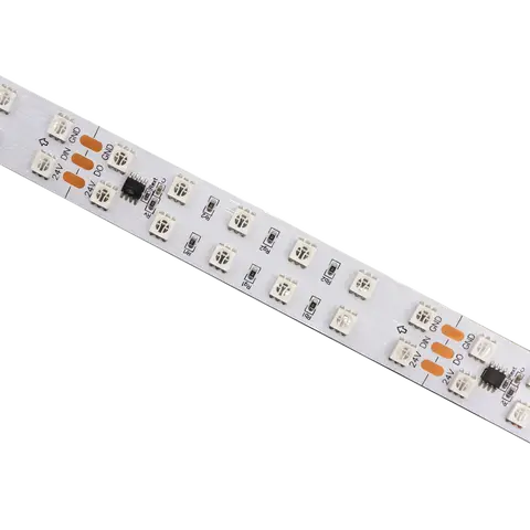 DC12V/24V 5050 SMD RGB LED smart pixel  strip light;120LEDs per meter(double rows); WS2811/UCS2903 IC;20mm wide WHITE PCB