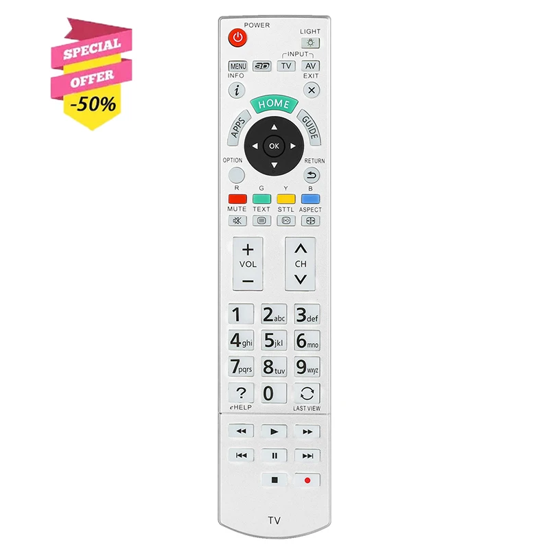 

N2QAYB000928 Remote Control For Panasonic TV TX39ASW754 TX42ASM651 TX55AS740E TX39ASN658 TX42ASR750 TX42AS740E TX47AS740B