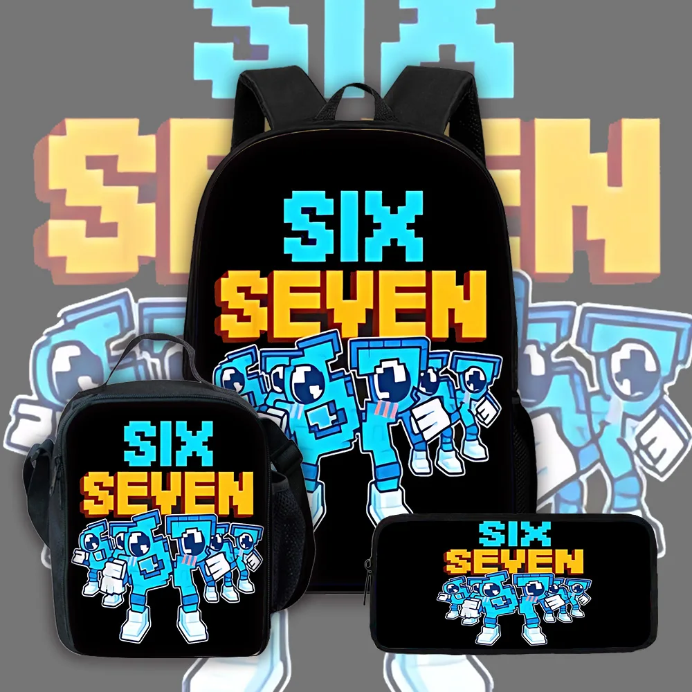 67 Six Seven Child School Backpack with Lunch Bags ,Pencil Bags ,School Bags for Boys Girls Best Gift
