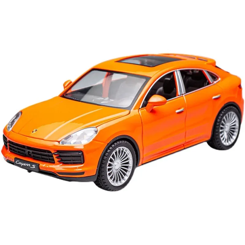 1/24 Porsche Cayenne SUV modelo de coche puerta sonido y luz extraíble aleación niño colección de coches de juguete modelo de coche de juguete regalo para niños.