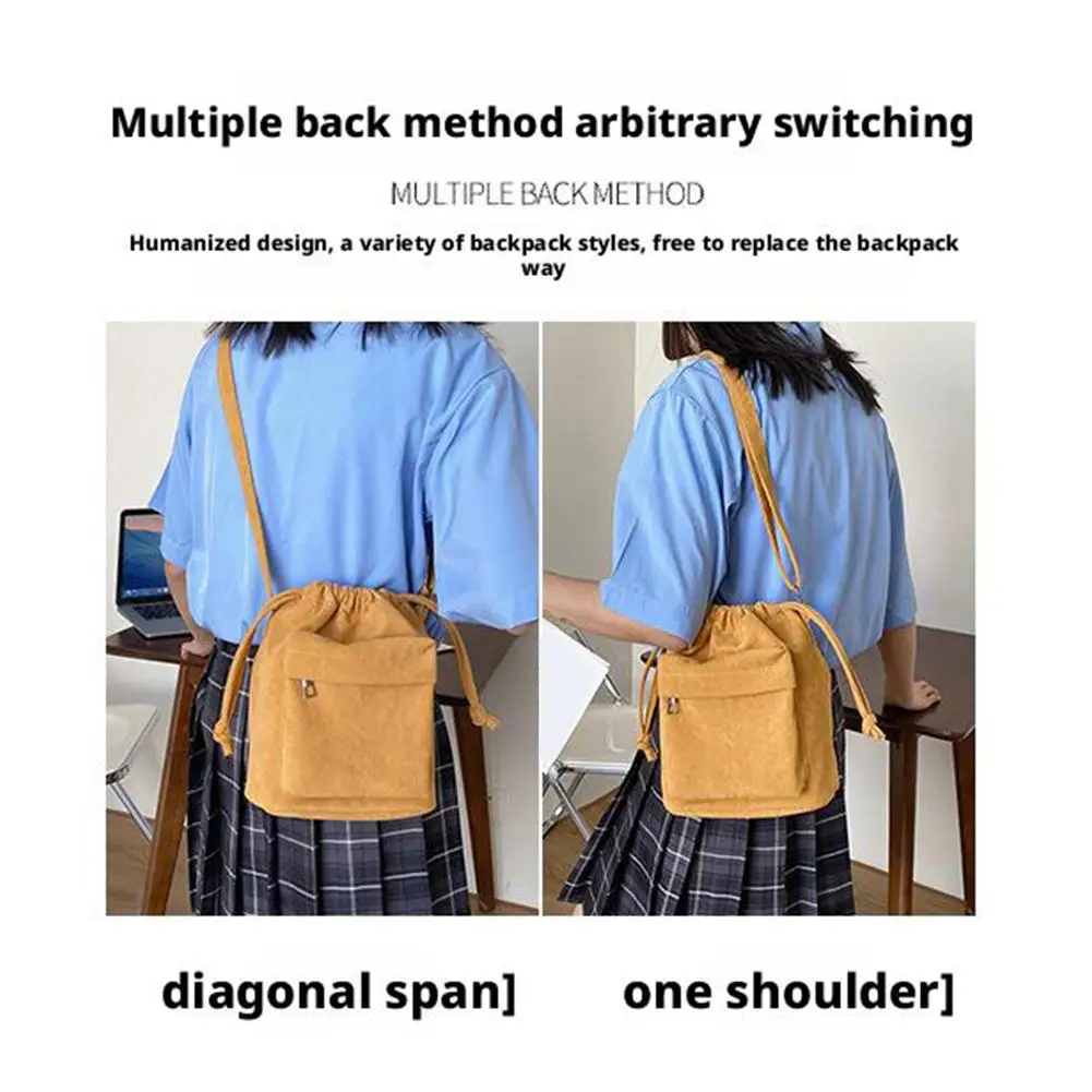 Nova bolsa feminina de ombro médio estilo moda cordão balde saco casual luz juventude crossbody saco
