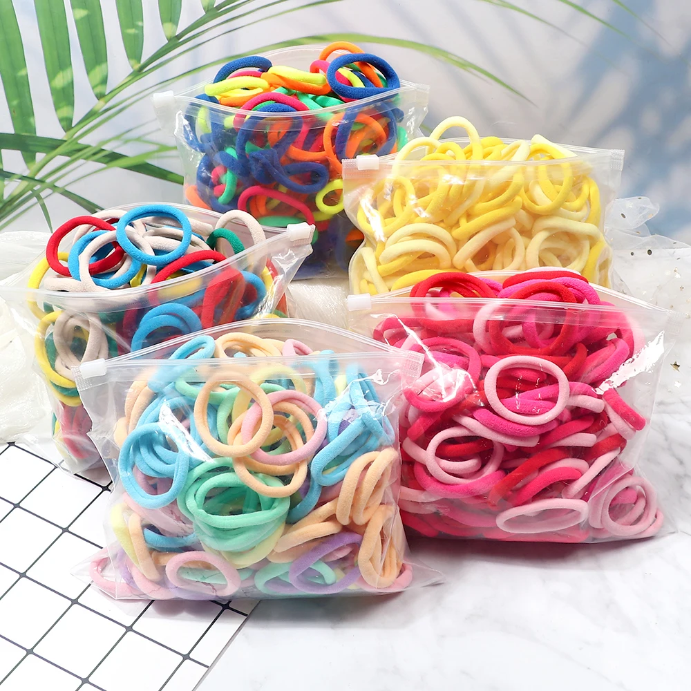 Faixa de cabelo elástica básica para meninas, bandana simples de cor sólida, titular Scrunchies feminino, acessórios de cabelo, 51 cores, 4cm, 20 pcs, 30 pcs, 50pcs