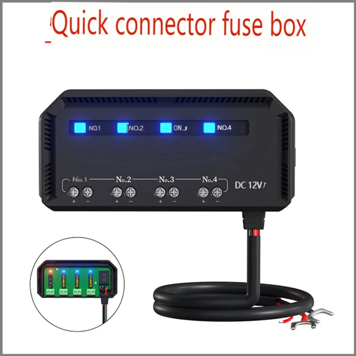 

Fuse Box Waterproof with Fuse Cross-border Motorcycle Quick Connector Square Fuse Box