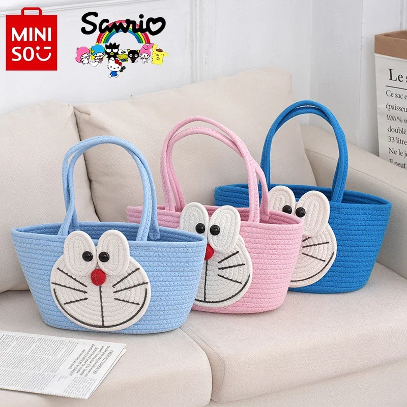 

MINISO New Women's Handbag Fashion High Quality Women's Shoulder Bag Cartoon Large Capacity Girls' Multi Functional Storage Bag