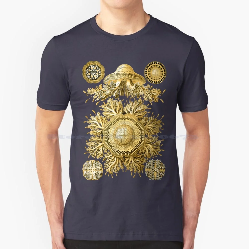 Ernst Haeckel-Scientific Illustration-( Jellyfish ) T Shirt 100% Cotton Tee Watercolor Graphite Ernst Haeckel Hackel Old Style