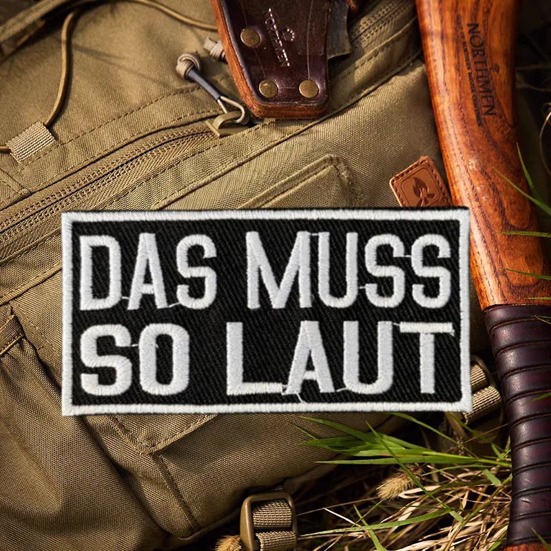 Parche bordado "DAS MUSS SO LAUT", chaleco táctico, insignia de moral con gancho y bucle, pegatina decorativa para mochila, parches para brazalete para ropa - imagen 3