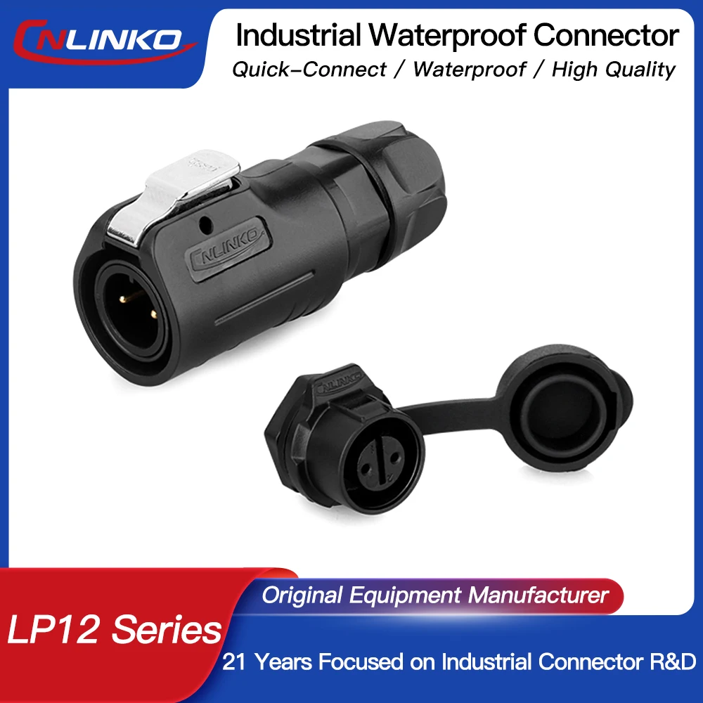 CNLINKO M12 2/3/4 Pin Male Plug Female Socket IP68 Waterproof Mini Power Cable Aviation Connector for Industrial LED Light Audio