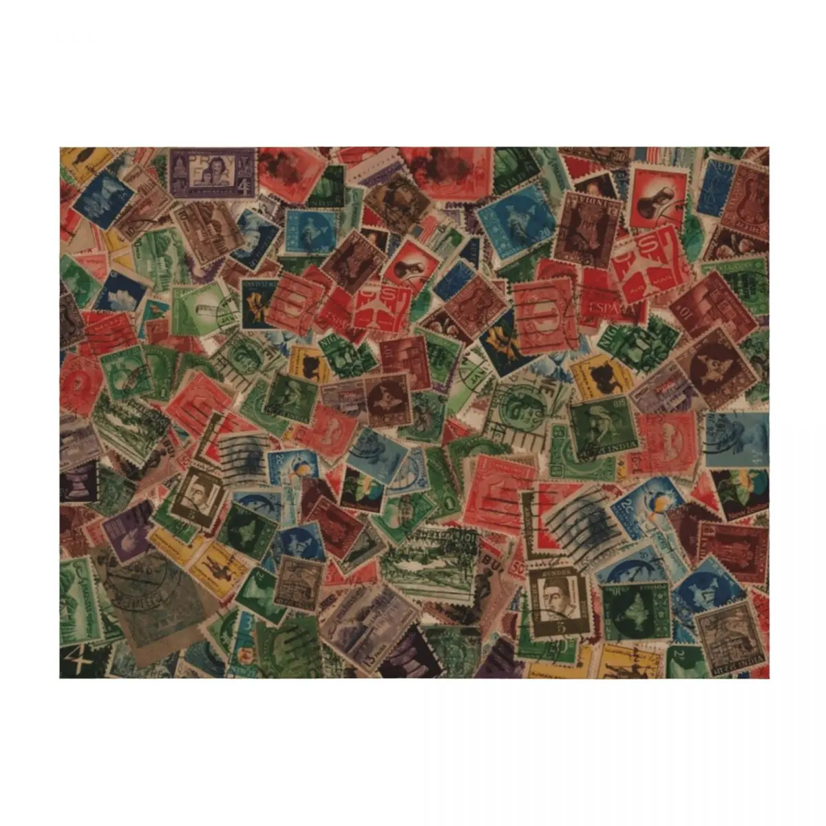 

Vintage Postage Stamps Collection Throw Blanket Custom bed plaid Picnic Soft Blankets