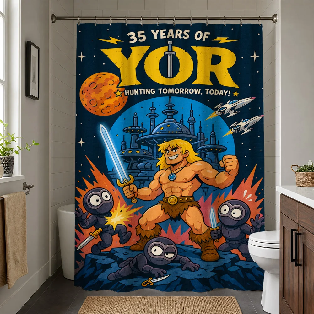 Waterproof Superhero Shower Curtain Comic Print Young Justice Pop Culture Character Bath Curtain for Bathroom Decor Art Decorati