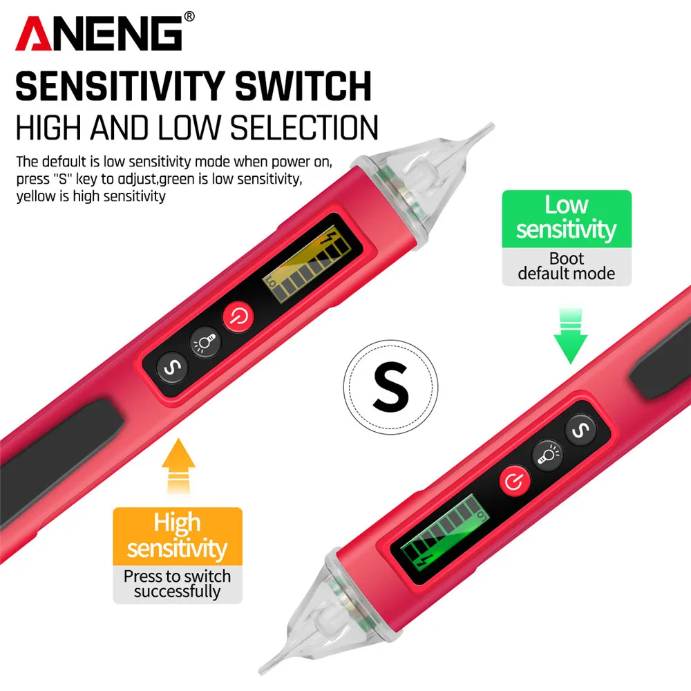 ANENG 12-1000V Penna a induzione intelligente VC1010 Rilevatori di tensione AC/DC Induzione senza contatto Trova strumenti di rilevamento del punto di interruzione