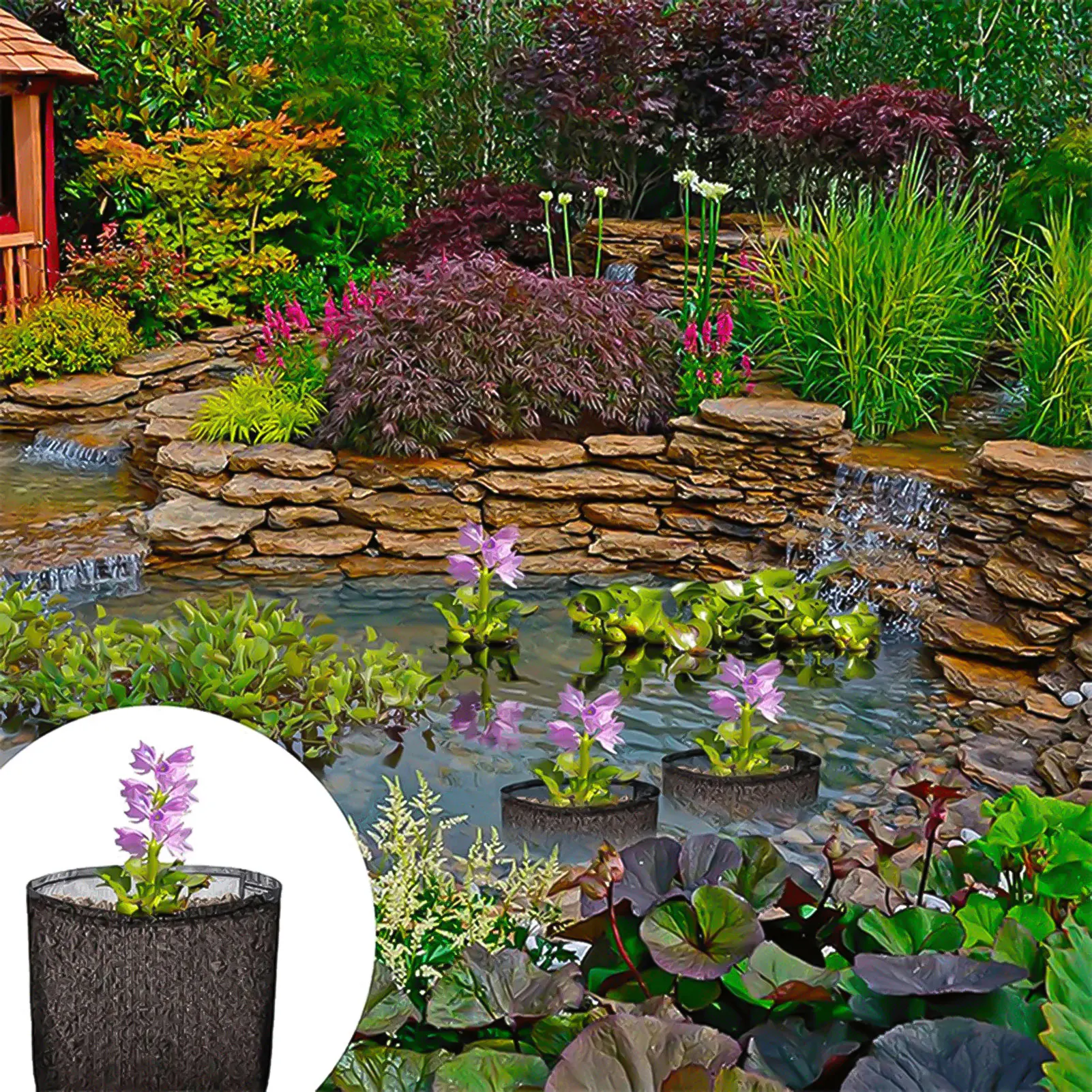 

Aquatic PVC Mesh Planting Bags Breathable Root Growth Water Plant Basket for Water Lilies & Lotus Water Garden