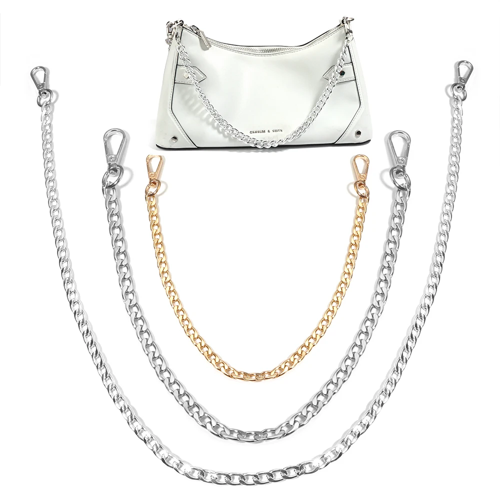 1 tira de metal alumínio saco corrente peças reposição acessórios para mão-tecido bolsa ombro diy alças destacáveis artesanais