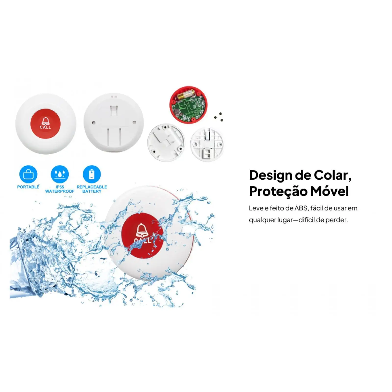 جهاز النداء اللاسلكي لمقدمي الرعاية مسافة 305 متر مع حبل مع 38 قطعة زر الذعر الموسيقي للأطفال المعاقين المريض كبار السن #6