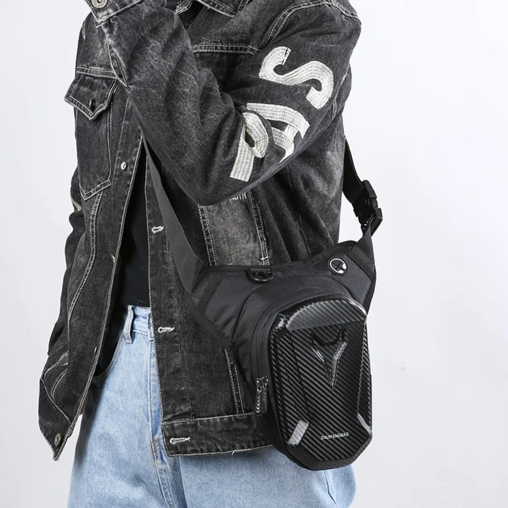 

Nylon Travel Side Bag Black Lightweight Motorcycle Waist Leg Bag Multiple Pockets Waterproof Crossbody Bags Outdoor Supplies