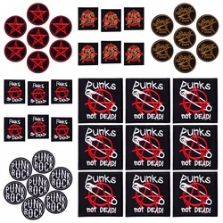 Prajna 10PCS Wholesale Punk Patch On Clothing DIY Iron On Patches Rock Embroidered Patches for Clothing Thermoadhesive Patches